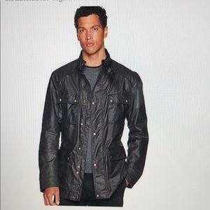 Men’s Belstaff waxed cotton jacket. Dark brown.